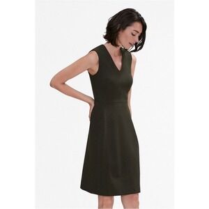 MM.LaFleur Olive Green V-Neck A-Line Sleeveless Annie Dress Size 10